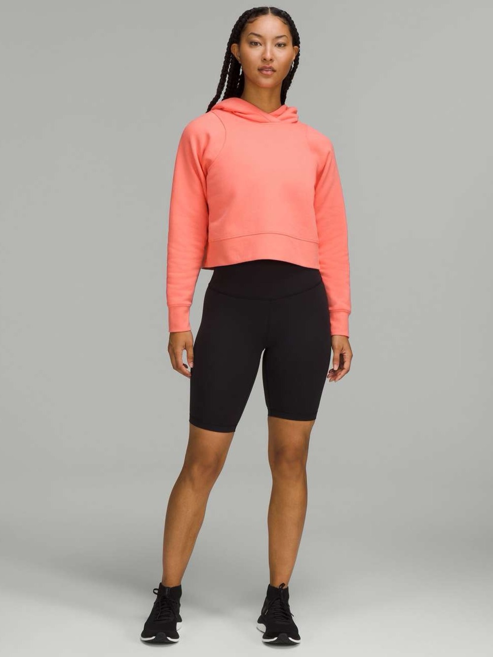 Lululemon Scuba Cropped Pullover Hoodie Raspberry Cream Pink Sweatshirt Size 6 - Picture 3 of 9
